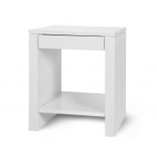 Odom 1-Drawer Side Table, White Pearl